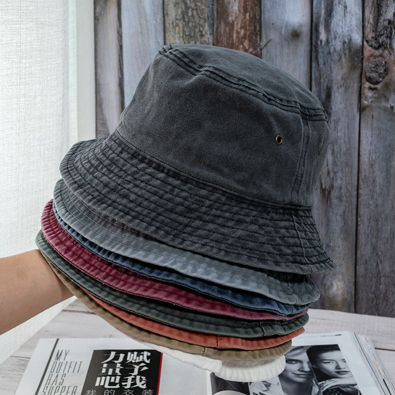 Bucket Hat Embroidered - New Unisex Bucket Hat Fashion Washed