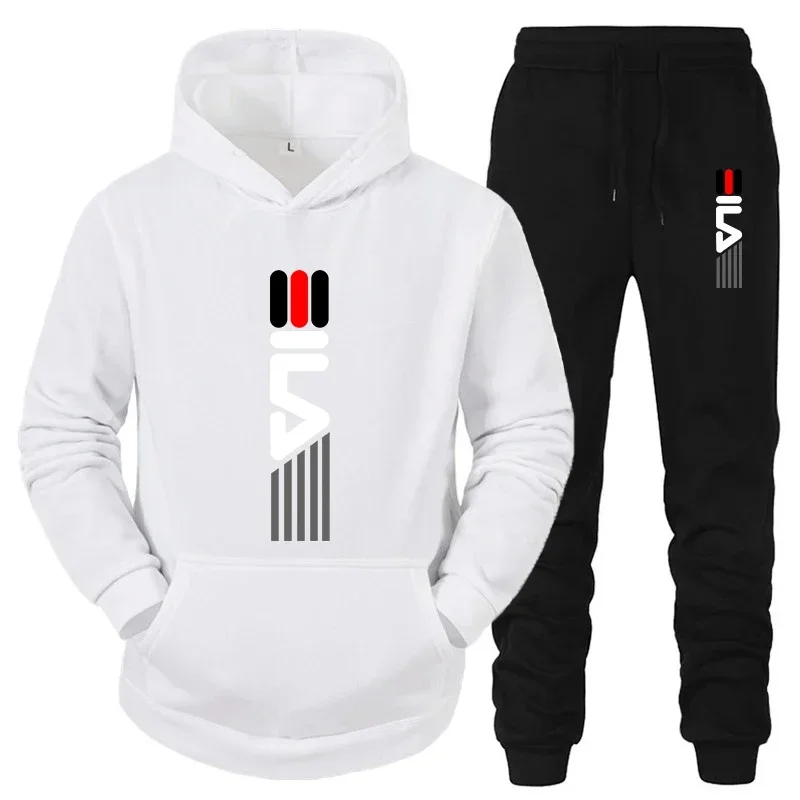 Street Fashion For Man - Men's Tracksuit Hooded Sweatshirt+Sweatpants 2 Pcs