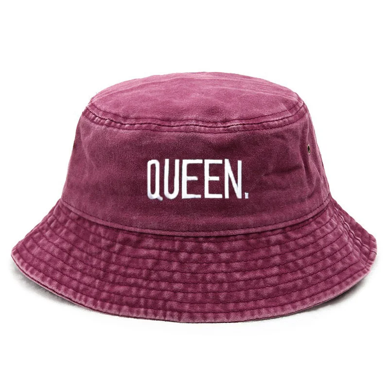 Bucket Hat Embroidered - Customize Queen Washed Vintage Bucket Hat