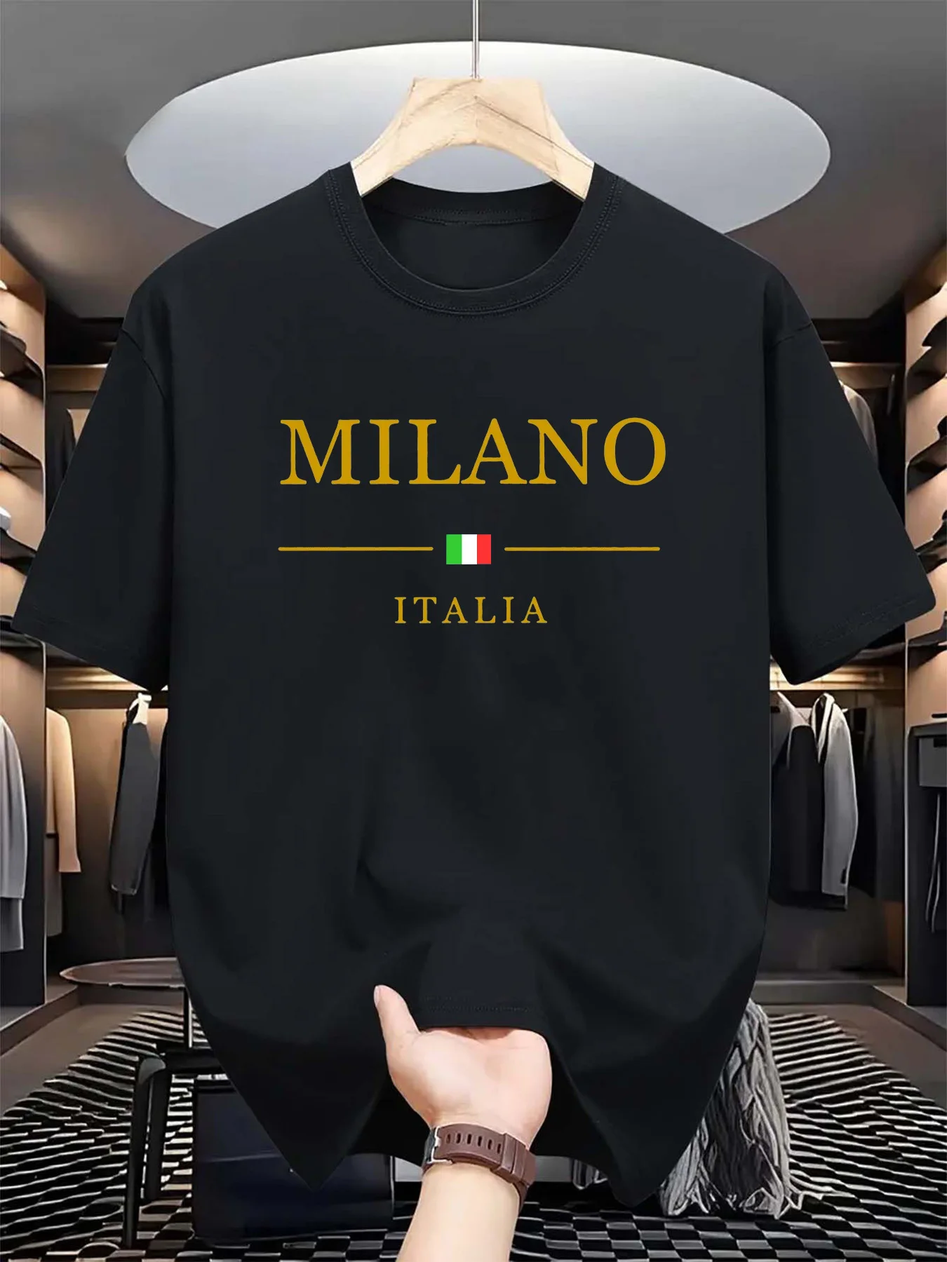 Street Fashion Of Milan - Men's summer 3d printed T-shirt short-sleeved,