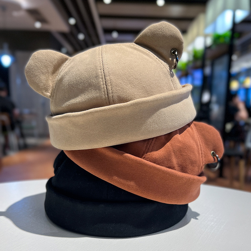 Bucket Hat Embroidered - Unisex Cat Ear Cute Dome Caps