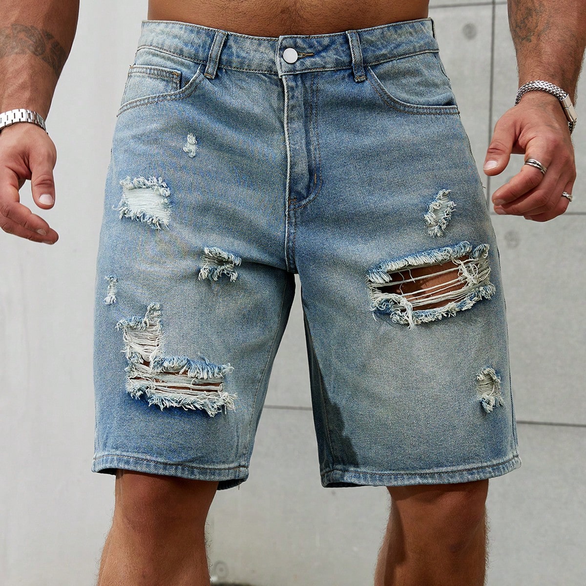 Street Fashion Jeans - New Fashion Mens Ripped Short Jeans