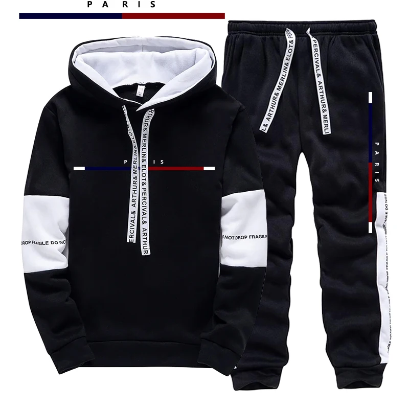 Street Fashion For Man - Paris Fashion Printed Men's Set/Hoodie/Pants Fall