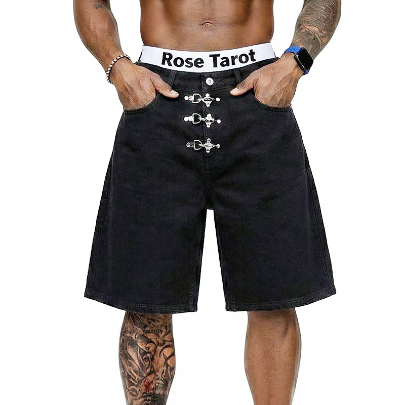 Metal Buckle Short Baggy Jeans - огляд і ціна Street Fashion Baggy