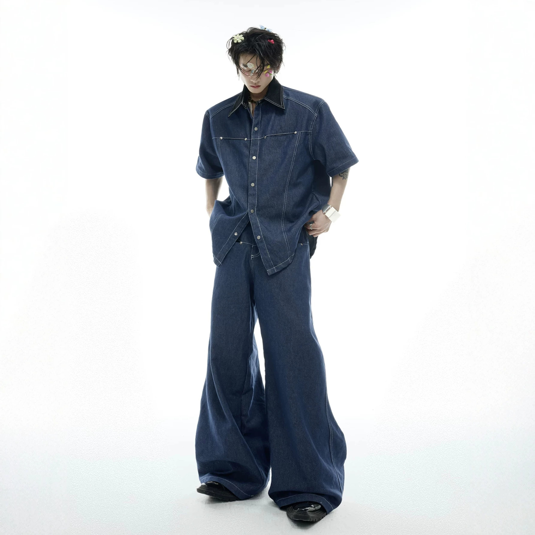 Summer Men's Denim Matching Se - огляд і ціна Street Fashion Jeans
