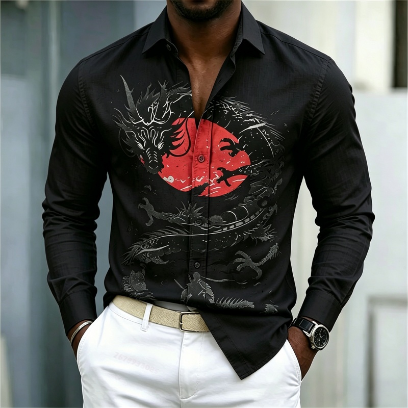 2026 New Men's Shirt White Bla - огляд і ціна Street Fashion For Man