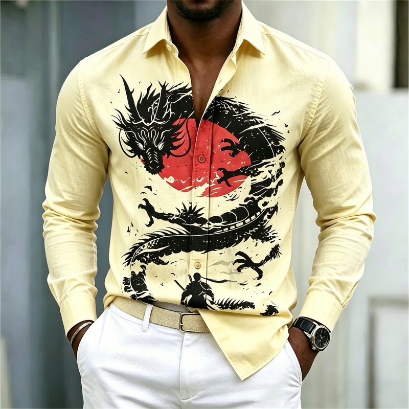 2026 New Men's Shirt White Bla - огляд і ціна Street Fashion For Man