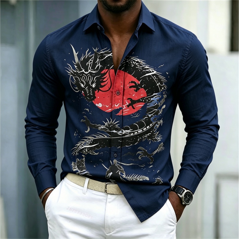 2026 New Men's Shirt White Bla - огляд і ціна Street Fashion For Man
