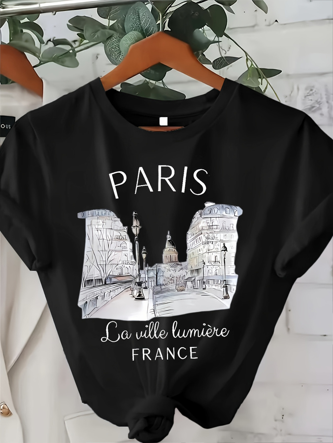 Women's Paris Print Crew Neck  - огляд і ціна Street Fashion Paris 2025 Trends