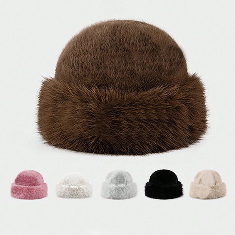 Women's Fuzzy Wide Brim Faux F - огляд і ціна Bucket Hat Embroidered