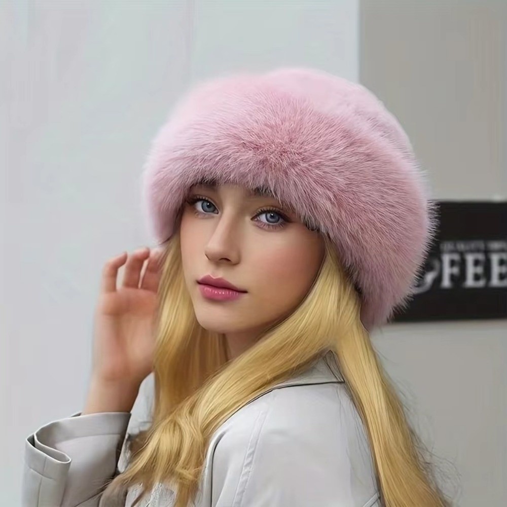 New Fluffy Fur Winter Hat Soli - огляд і ціна Bucket Hat Embroidered