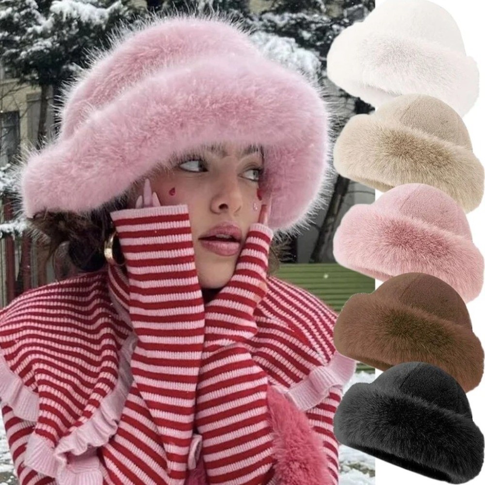 Fashion Headwear Fluffy Fur Wi - огляд і ціна Bucket Hat Embroidered